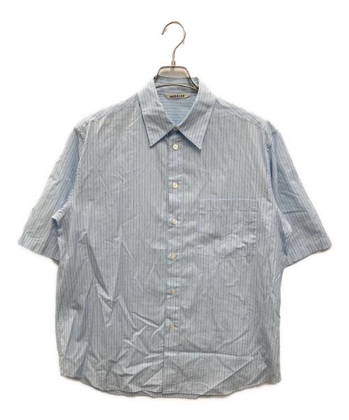 AURALEE（オーラリー）AURALEE (オーラリー) SUVIN HIGH COUNT CLOTH STRIPE HALF SLEEVED SHIRT ブルー サイズ:3の古着・服飾アイテム