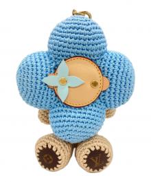 LOUIS VUITTON（ルイ ヴィトン）の古着「バッグチャーム・マイ・ヴィヴィエンヌ クロシェ」｜ベージュ×ブルー