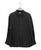 STEVEN ALANスティーブンアラン）の古着「ドレープ コードレーン レギュラーカラー シャツ」｜ブラック