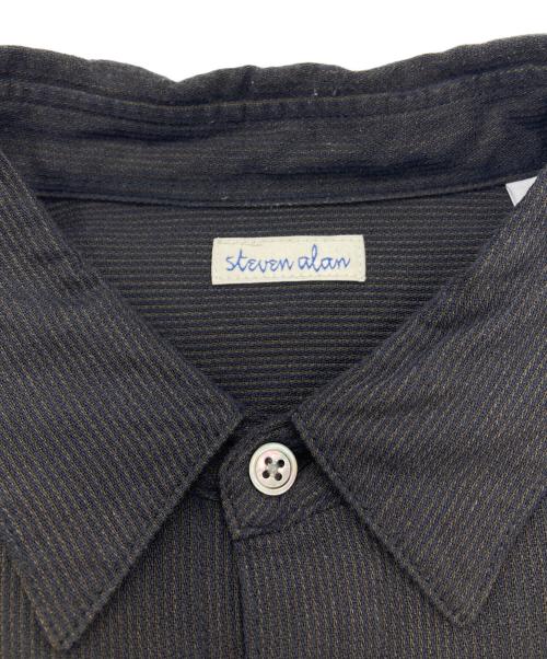 STEVEN ALAN（スティーブンアラン）STEVEN ALAN (スティーブンアラン) ドレープ コードレーン レギュラーカラー シャツ ブラック サイズ:Lの古着・服飾アイテム