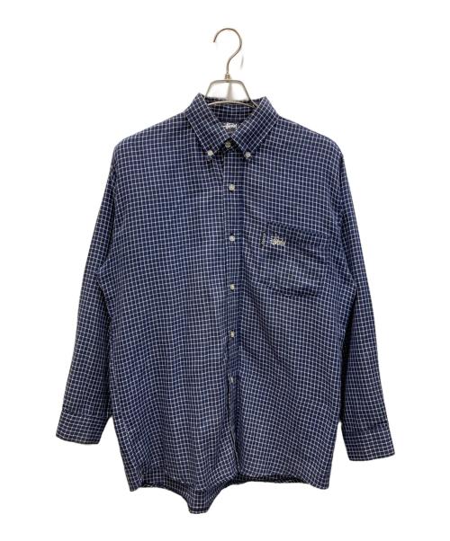 stussy（ステューシー）stussy (ステューシー) チェックシャツ ブルー サイズ:Lの古着・服飾アイテム