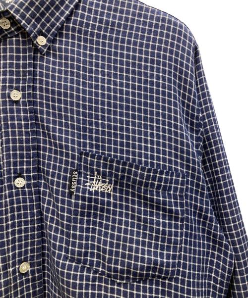 stussy（ステューシー）stussy (ステューシー) チェックシャツ ブルー サイズ:Lの古着・服飾アイテム