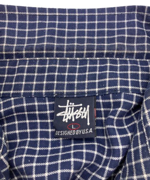 stussy（ステューシー）stussy (ステューシー) チェックシャツ ブルー サイズ:Lの古着・服飾アイテム