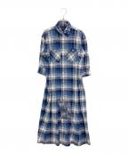 POLO RALPH LAURENポロ・ラルフローレン）の古着「チェックシャツワンピース」｜ブルー