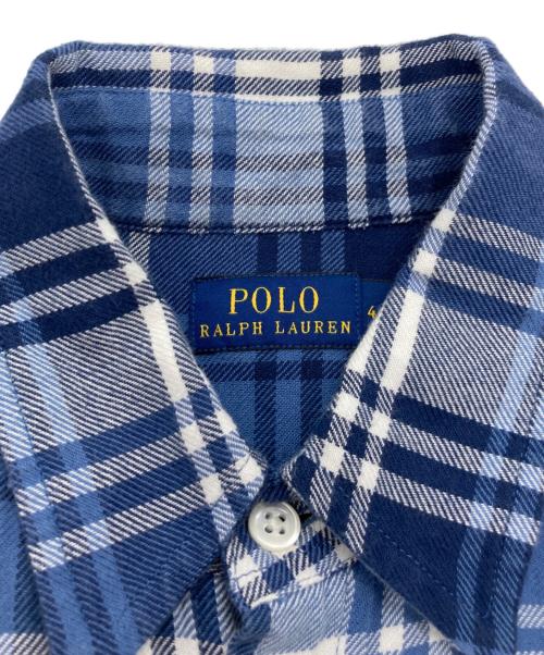 POLO RALPH LAUREN（ポロ・ラルフローレン）POLO RALPH LAUREN (ポロ・ラルフローレン) チェックシャツワンピース ブルー サイズ:4の古着・服飾アイテム