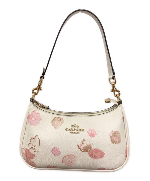 COACH（コーチ）COACH (コーチ) テリ ショルダー バッグ・フローラル プリント アイボリーの古着・服飾アイテム
