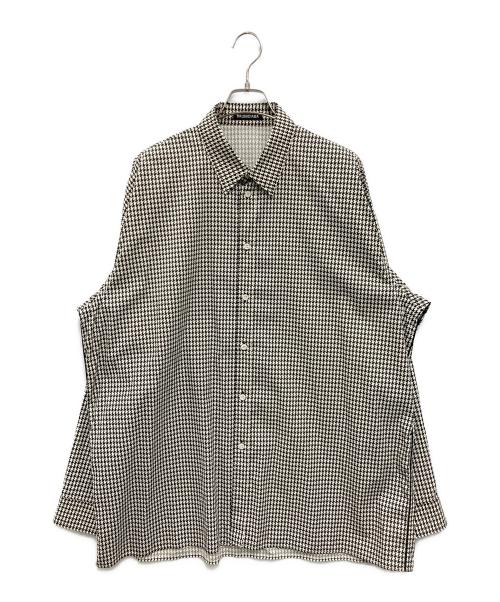 BALENCIAGA（バレンシアガ）BALENCIAGA (バレンシアガ) ハウンドトゥース パイピング シャツ ホワイト×ブラック サイズ:38の古着・服飾アイテム