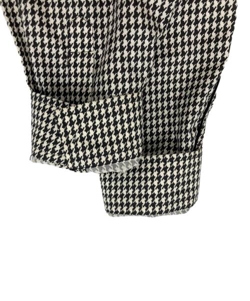 BALENCIAGA（バレンシアガ）BALENCIAGA (バレンシアガ) ハウンドトゥース パイピング シャツ ホワイト×ブラック サイズ:38の古着・服飾アイテム