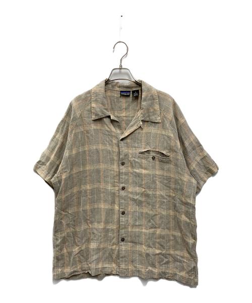 Patagonia（パタゴニア）Patagonia (パタゴニア) 半袖オープンカラーチェックシャツ ベージュ サイズ:Mの古着・服飾アイテム