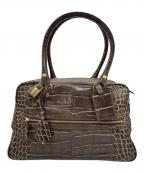 J&M DAVIDSONジェイ＆エム デヴィッドソン）の古着「VIVI クロコ型押しボストンバッグ」｜ブラウン