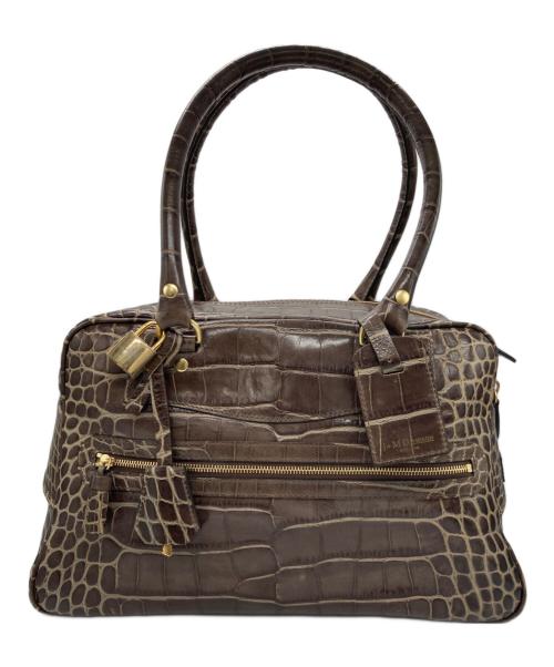 J&M DAVIDSON（ジェイ＆エム デヴィッドソン）J&M DAVIDSON (ジェイ＆エム デヴィッドソン) VIVI クロコ型押しボストンバッグ ブラウンの古着・服飾アイテム