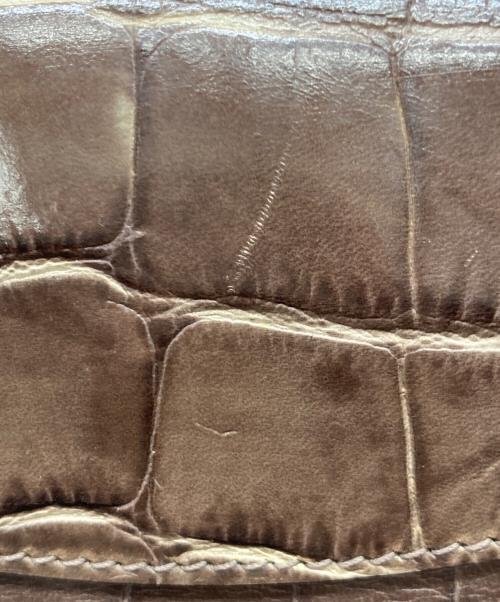 J&M DAVIDSON（ジェイ＆エム デヴィッドソン）J&M DAVIDSON (ジェイ＆エム デヴィッドソン) VIVI クロコ型押しボストンバッグ ブラウンの古着・服飾アイテム