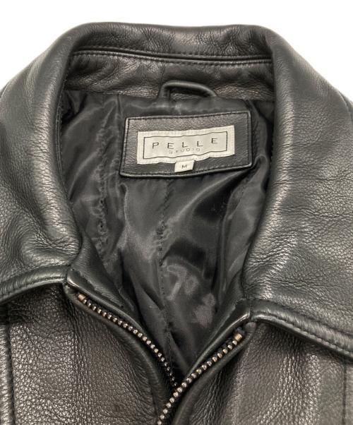 PELLE STUDIO（ペレ スタジオ）PELLE STUDIO (ペレ スタジオ) ［古着］シングルレザージャケット ブラック サイズ:Mの古着・服飾アイテム