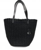 COACHコーチ）の古着「ストロー トート ハンドバッグ」｜グレー