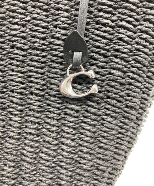 COACH（コーチ）COACH (コーチ) ストロー トート ハンドバッグ グレーの古着・服飾アイテム