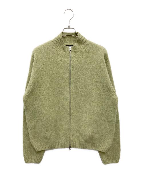 stussy（ステューシー）stussy (ステューシー) FULL ZIP BRUSHED MERINO SWEATER グリーン サイズ:Mの古着・服飾アイテム