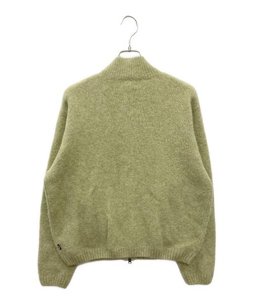 stussy（ステューシー）stussy (ステューシー) FULL ZIP BRUSHED MERINO SWEATER グリーン サイズ:Mの古着・服飾アイテム