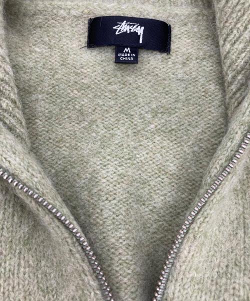stussy（ステューシー）stussy (ステューシー) FULL ZIP BRUSHED MERINO SWEATER グリーン サイズ:Mの古着・服飾アイテム