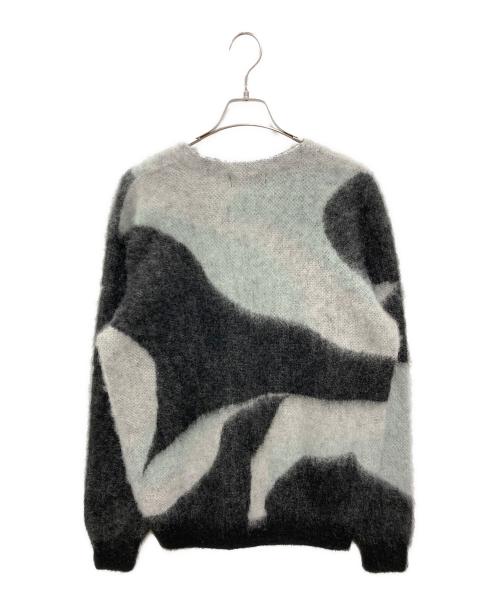 WRAPINKNOT（ラッピンノット）WRAPINKNOT (ラッピンノット) STUDIOUS (ステュディオス) 別注 Mohair Jacquard Cardigan ブラック×グリーン サイズ:3の古着・服飾アイテム