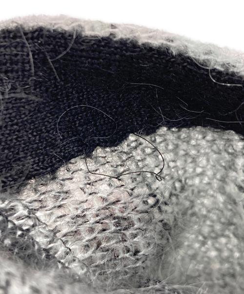 WRAPINKNOT（ラッピンノット）WRAPINKNOT (ラッピンノット) STUDIOUS (ステュディオス) 別注 Mohair Jacquard Cardigan ブラック×グリーン サイズ:3の古着・服飾アイテム