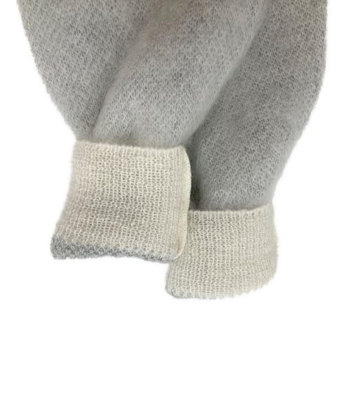 WRAPINKNOT（ラッピンノット）WRAPINKNOT (ラッピンノット) STUDIOUS (ステュディオス) 別注 Mohair Jacquard Cardigan ホワイト×グリーン サイズ:3の古着・服飾アイテム