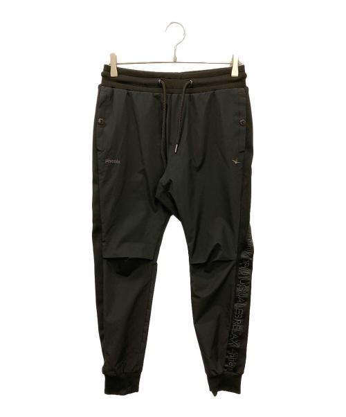 1piu1uguale3（ウノピュウノウグァーレトレ）1piu1uguale3 (ウノピュウノウグァーレトレ) PHENIX (フェニックス) サイドロゴジョガーパンツ ブラック サイズ:Sの古着・服飾アイテム