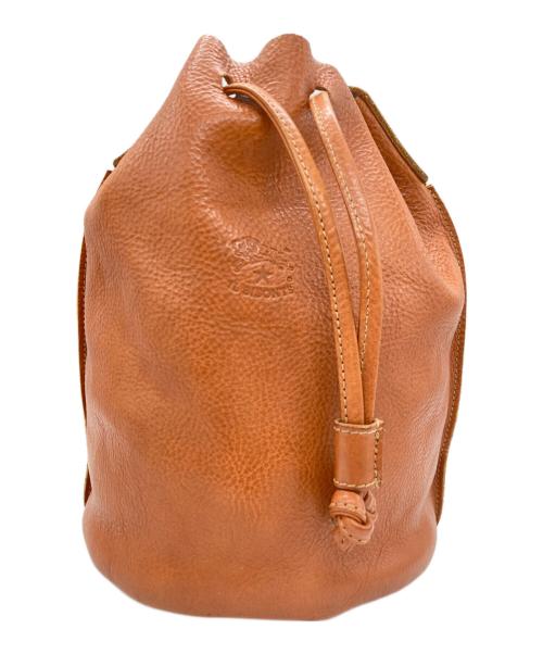 IL BISONTE（イル ビゾンテ）IL BISONTE (イル ビゾンテ) 巾着型ショルダーバッグ ブラウンの古着・服飾アイテム