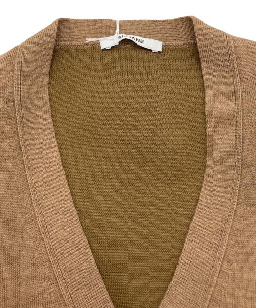 SLOANE（スローン）SLOANE (スローン) 12Ｇ天竺 ダブルフェイス Ｖネックカーディガン ブラウン サイズ:4の古着・服飾アイテム