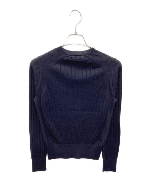 SLOANE（スローン）SLOANE (スローン) 18Gワイドリブ エクストラファインメリノウール×シルク クルーネック ネイビー サイズ:1の古着・服飾アイテム