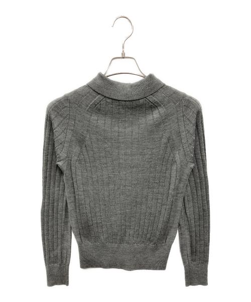 SLOANE（スローン）SLOANE (スローン) 18Gワイドリブ エクストラファインメリノウール×シルク 襟付きプルオーバー グレー サイズ:1の古着・服飾アイテム