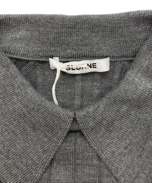 SLOANE（スローン）SLOANE (スローン) 18Gワイドリブ エクストラファインメリノウール×シルク 襟付きプルオーバー グレー サイズ:1の古着・服飾アイテム