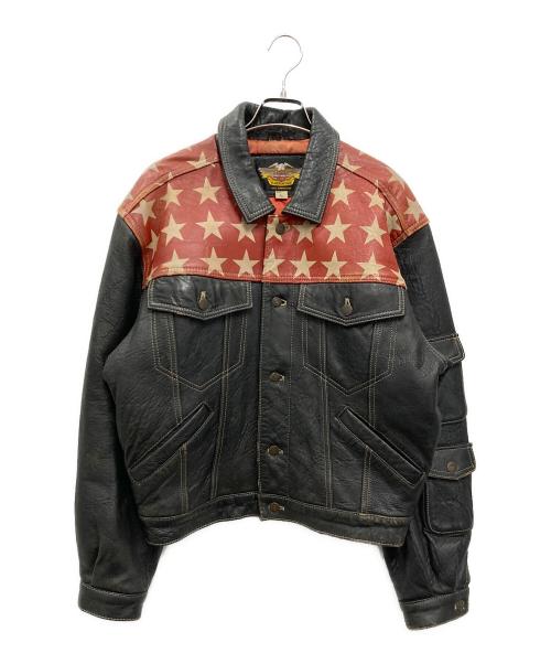 HARLEY-DAVIDSON（ハーレーダビッドソン）HARLEY-DAVIDSON (ハーレーダビッドソン) ［古着］HARLEY-DAVIDSON レザージャケット ブラック サイズ:Lの古着・服飾アイテム