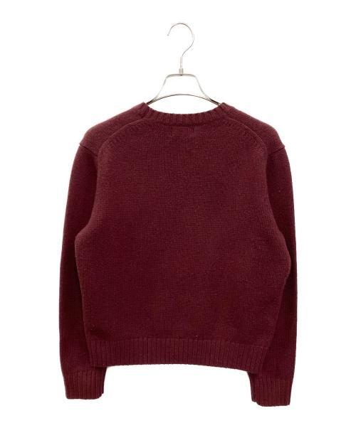 POLO RALPH LAUREN（ポロ・ラルフローレン）POLO RALPH LAUREN (ポロ・ラルフローレン) ロゴクレストウールクルーネックセーター ボルドー サイズ:Sの古着・服飾アイテム