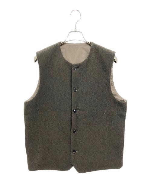 nestrobe confect（ネストローブ コンフェクト）nestrobe confect (ネストローブ コンフェクト) ウールモッサークルーネックベスト カーキ サイズ:4の古着・服飾アイテム