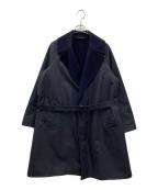 COMOLIコモリ）の古着「ウールナッピングタイロッケンコート」｜ネイビー