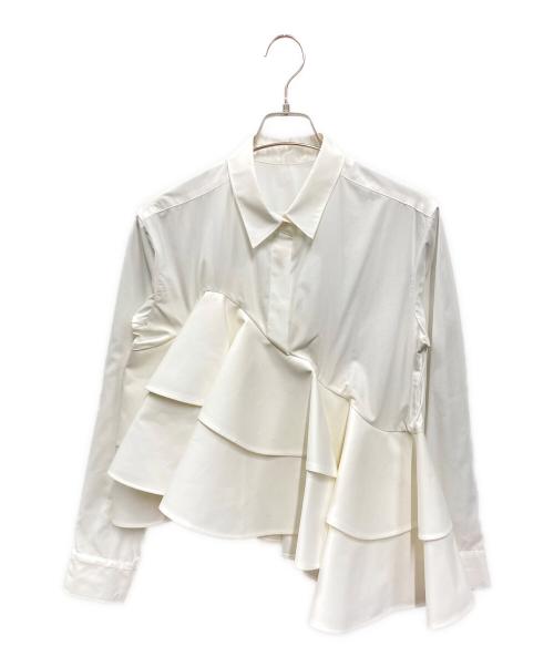 cygne（シーニュ）cygne (シーニュ) アシメフリルブラウス Florian ホワイト サイズ:FREEの古着・服飾アイテム