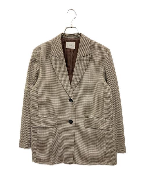 IENA（イエナ）IENA (イエナ) ハウンドトゥース テーラードジャケット ベージュ サイズ:38の古着・服飾アイテム