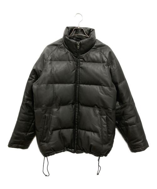 FIRST DOWN（ファーストダウン）FIRST DOWN (ファーストダウン) レザーダウンジャケット ブラック サイズ:Mの古着・服飾アイテム