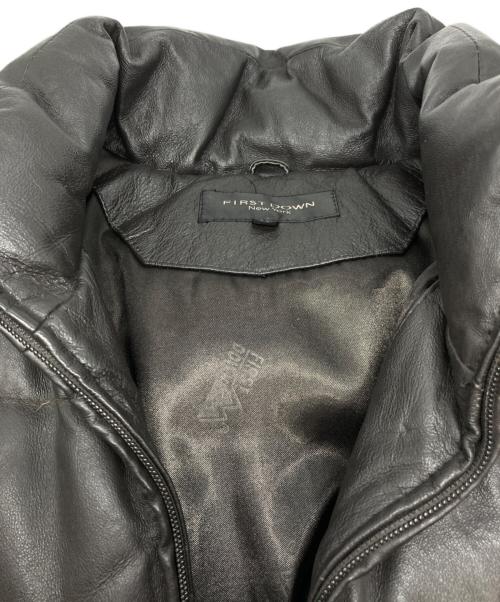 FIRST DOWN（ファーストダウン）FIRST DOWN (ファーストダウン) レザーダウンジャケット ブラック サイズ:Mの古着・服飾アイテム