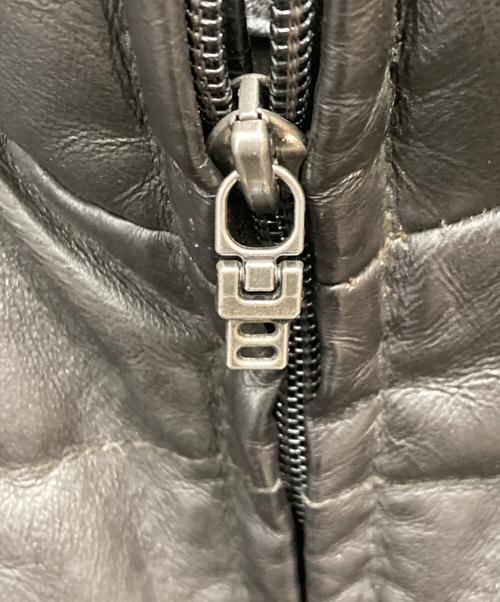 FIRST DOWN（ファーストダウン）FIRST DOWN (ファーストダウン) レザーダウンジャケット ブラック サイズ:Mの古着・服飾アイテム