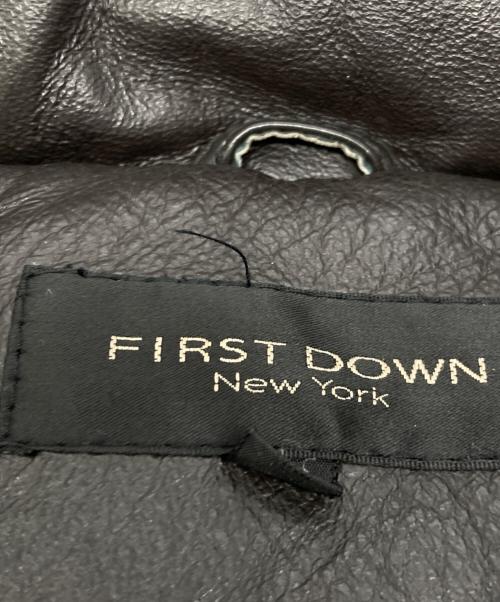 FIRST DOWN（ファーストダウン）FIRST DOWN (ファーストダウン) レザーダウンジャケット ブラック サイズ:Mの古着・服飾アイテム