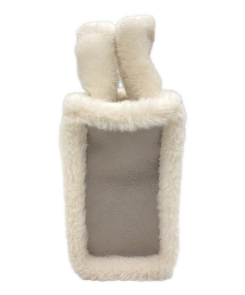 furfur（ファーファー）FURFUR (ファーファー) ムートンロゴトートバッグ グレー×アイボリーの古着・服飾アイテム
