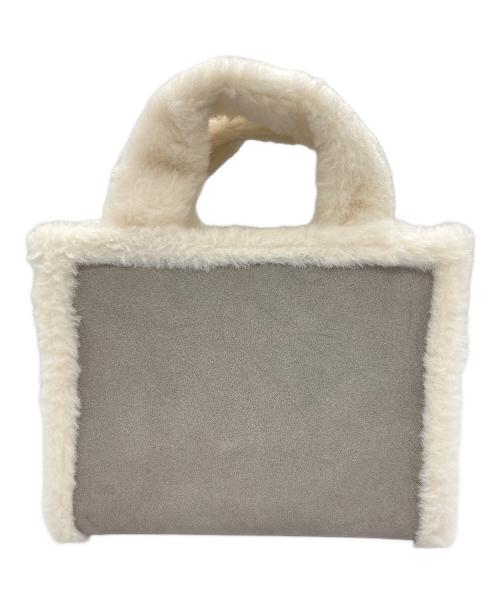 furfur（ファーファー）FURFUR (ファーファー) ムートンロゴトートバッグ グレー×アイボリーの古着・服飾アイテム