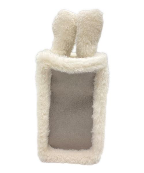 furfur（ファーファー）FURFUR (ファーファー) ムートンロゴトートバッグ グレー×アイボリーの古着・服飾アイテム