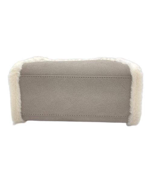 furfur（ファーファー）FURFUR (ファーファー) ムートンロゴトートバッグ グレー×アイボリーの古着・服飾アイテム