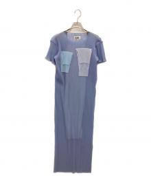 kotohayokozawa（コトハヨコザワ）の古着「別注SHEER LAYERED SHORT SLEEVE DRESS」｜ブルー