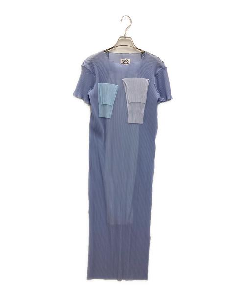 kotohayokozawa（コトハヨコザワ）kotohayokozawa (コトハヨコザワ) 別注SHEER LAYERED SHORT SLEEVE DRESS ブルー サイズ:Mの古着・服飾アイテム