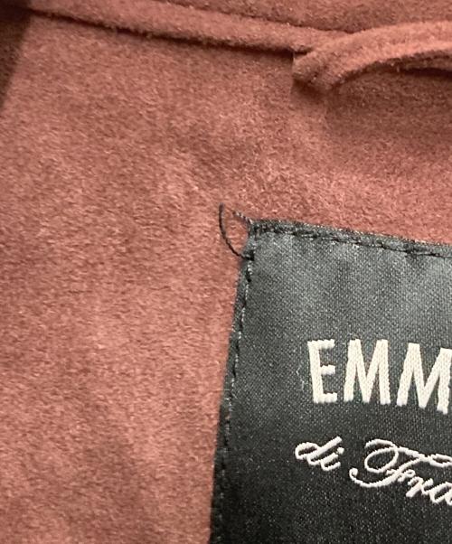 EMMETI（エンメティ）EMMETI (エンメティ) ゴートスエードシングルライダースジャケット ブラウン サイズ:46の古着・服飾アイテム