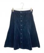 POLO RALPH LAURENポロ・ラルフローレン）の古着「ボタンフロントコーデュロイAラインスカート」｜ネイビー