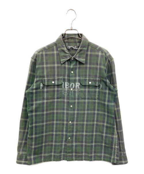 NEIGHBORHOOD（ネイバーフッド）NEIGHBORHOOD (ネイバーフッド) スナップボタン チェックシャツ グリーン サイズ:Mの古着・服飾アイテム
